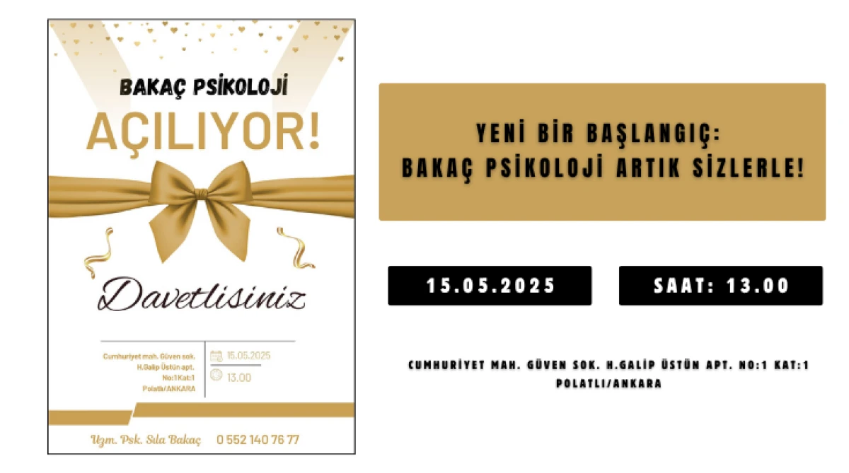 Yeni bir başlangı&ccedil;: BAKA&Ccedil; PSİKOLOJİ artık sizlerle!